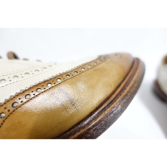 HERRING SHOES CHEANEY Dress Shoe Wingtip Spectator Brown Oxfords 9.5D,US/8.5F,UK